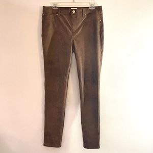 Chico’s Faux Knit Suede Worn Luggage Pants Size 0.5 Regular.